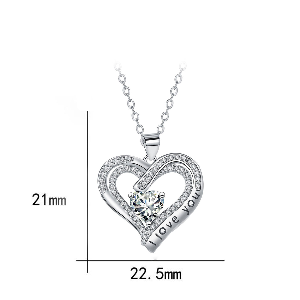 Copper With Silver Plated Heart Pendant Necklace