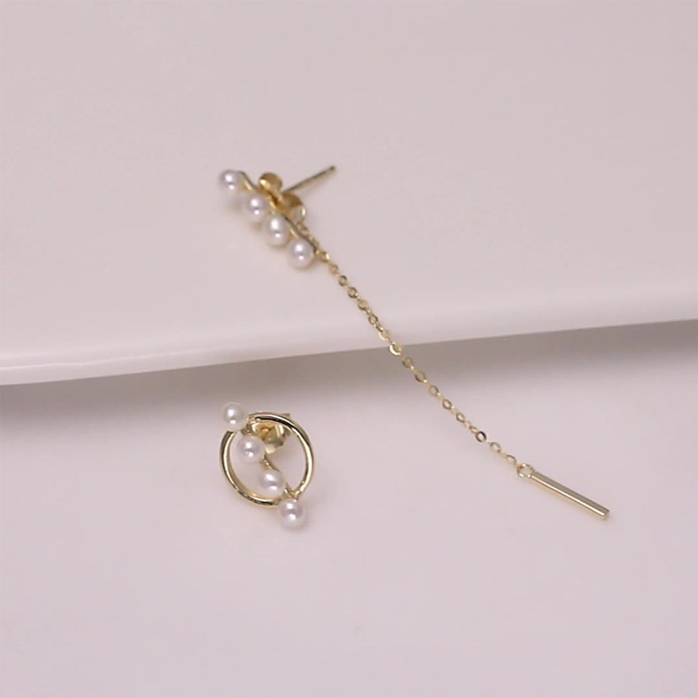 925 Sterling Silver Natural Pearl Earrings Fashion Jewelry Gift for Women Girl