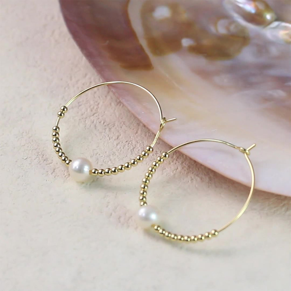 925 Sterling Silver Natural Pearl Earrings Fashion Jewelry Gift for Women Girl
