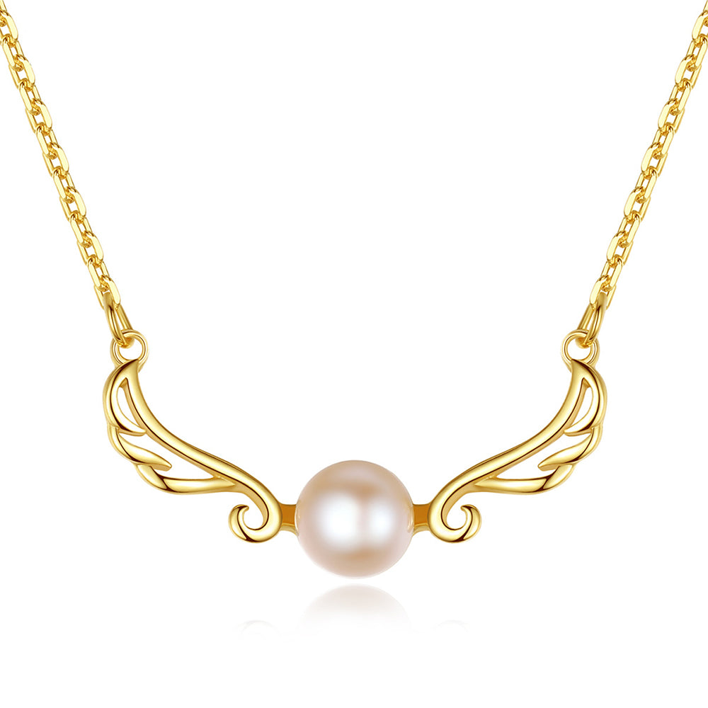 925 Sterling Silver Natural Pearl Drop Necklace Fashion Jewelry Gift for Women Girls