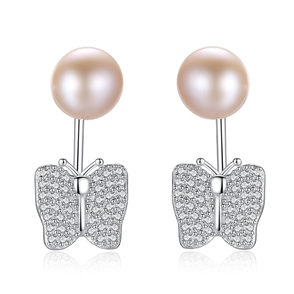 Pendientes colgantes de perla natural de plata de ley 925, joyería de moda, regalo para mujeres y niñas.