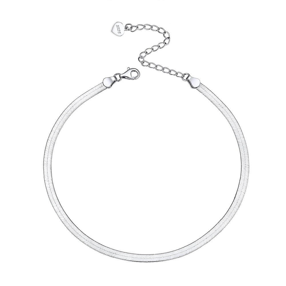 925 Sterling Silver Snake Chain Fashion Anklet