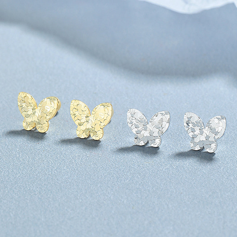 925 Sterling Silver Butterfly Screw Back Stud Earrings