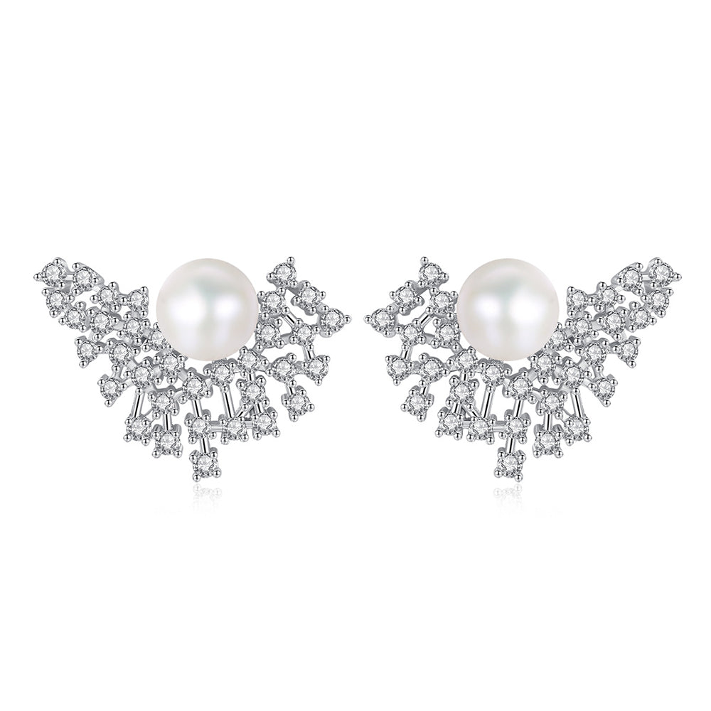 925 Sterling Silver Natural Pearl Drop Earrings Fashion Jewelry Gift for Women Girls