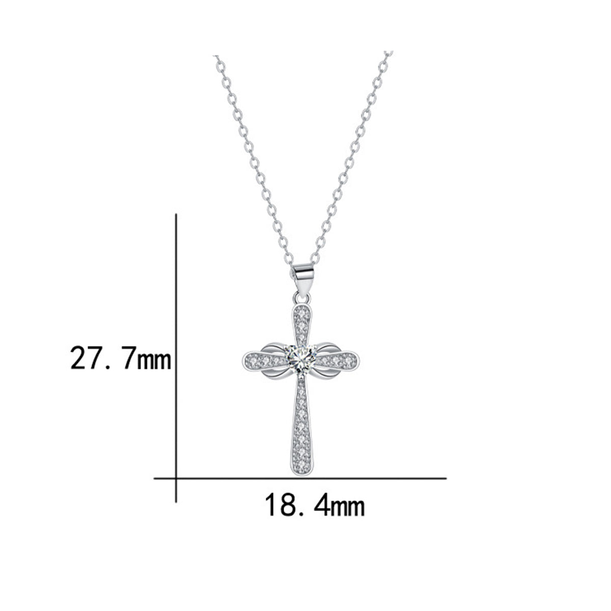 Copper With Silver Plated Cross Pendant Necklace