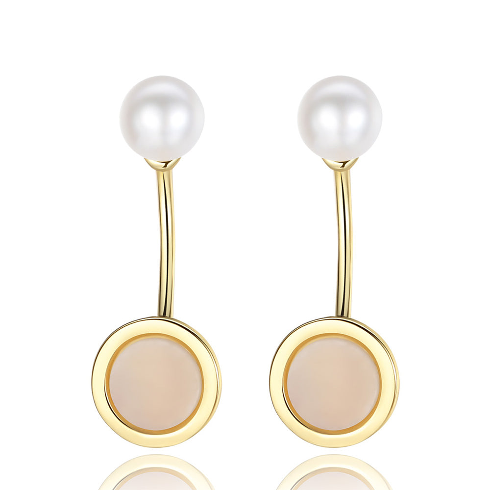 925 Sterling Silver Natural Pearl Drop Earrings Fashion Jewelry Gift for Women Girls