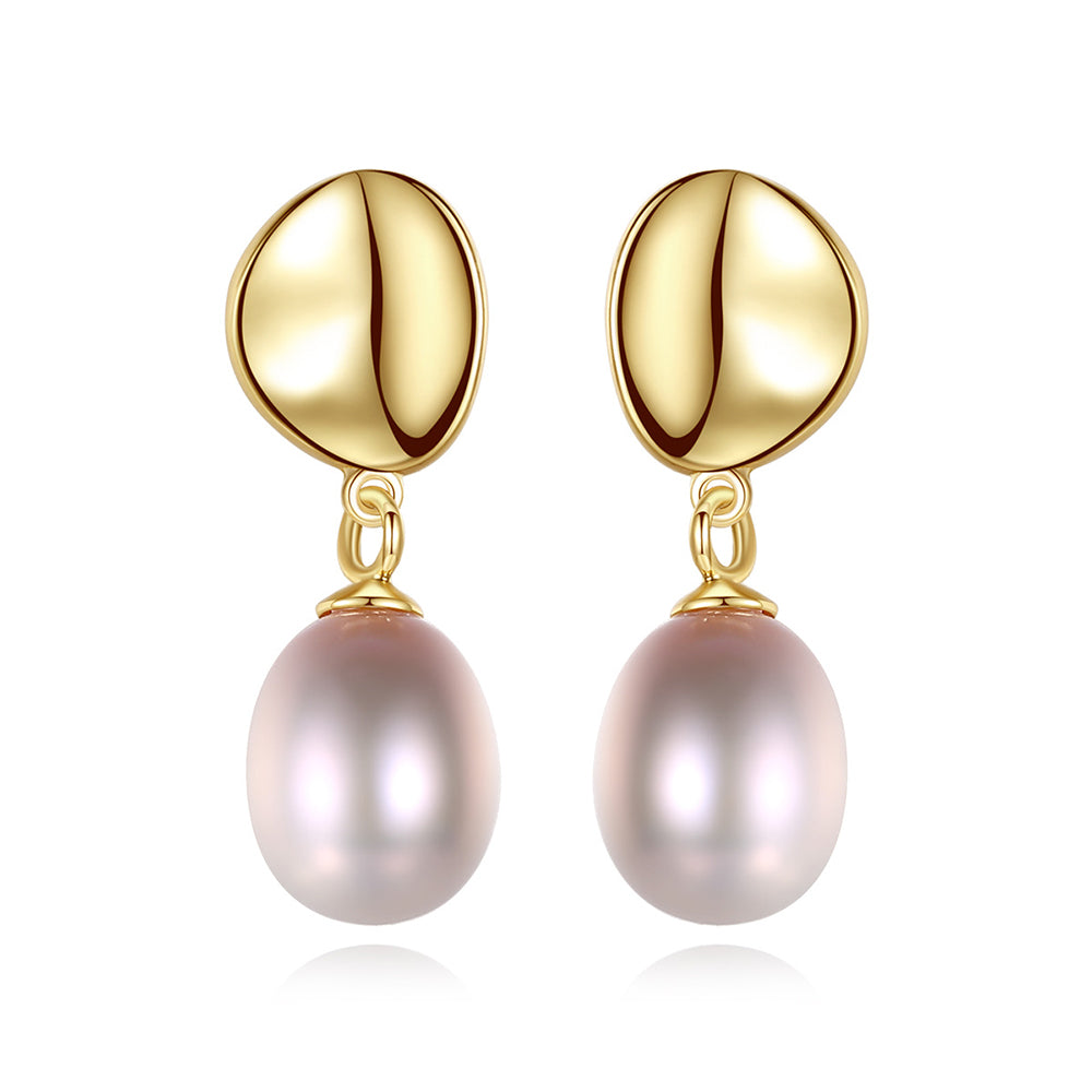 925 Sterling Silver Natural Pearl Drop Earrings Fashion Jewelry Gift for Women Girls