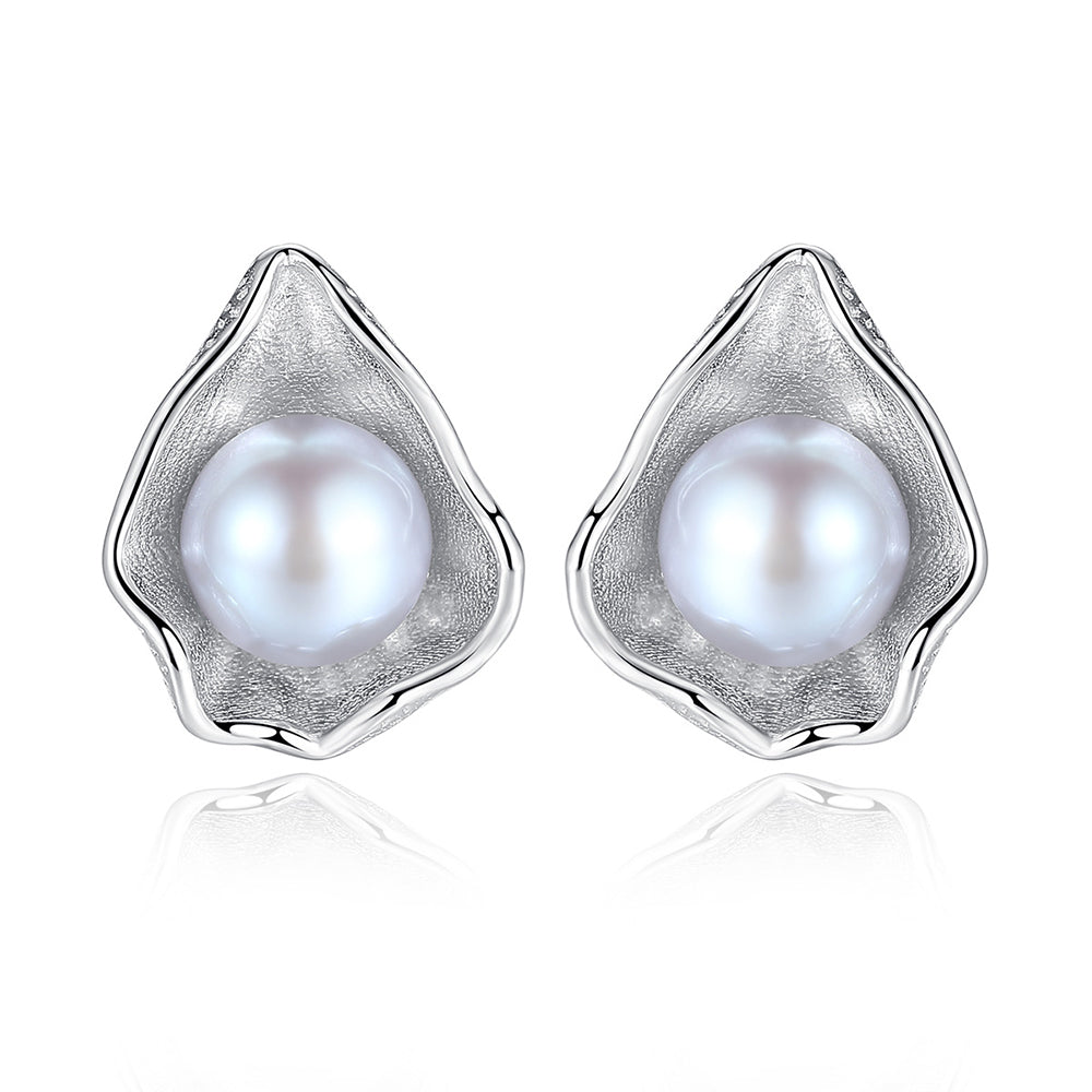 925 Sterling Silver Natural Pearl Drop Earrings Fashion Jewelry Gift for Women Girls