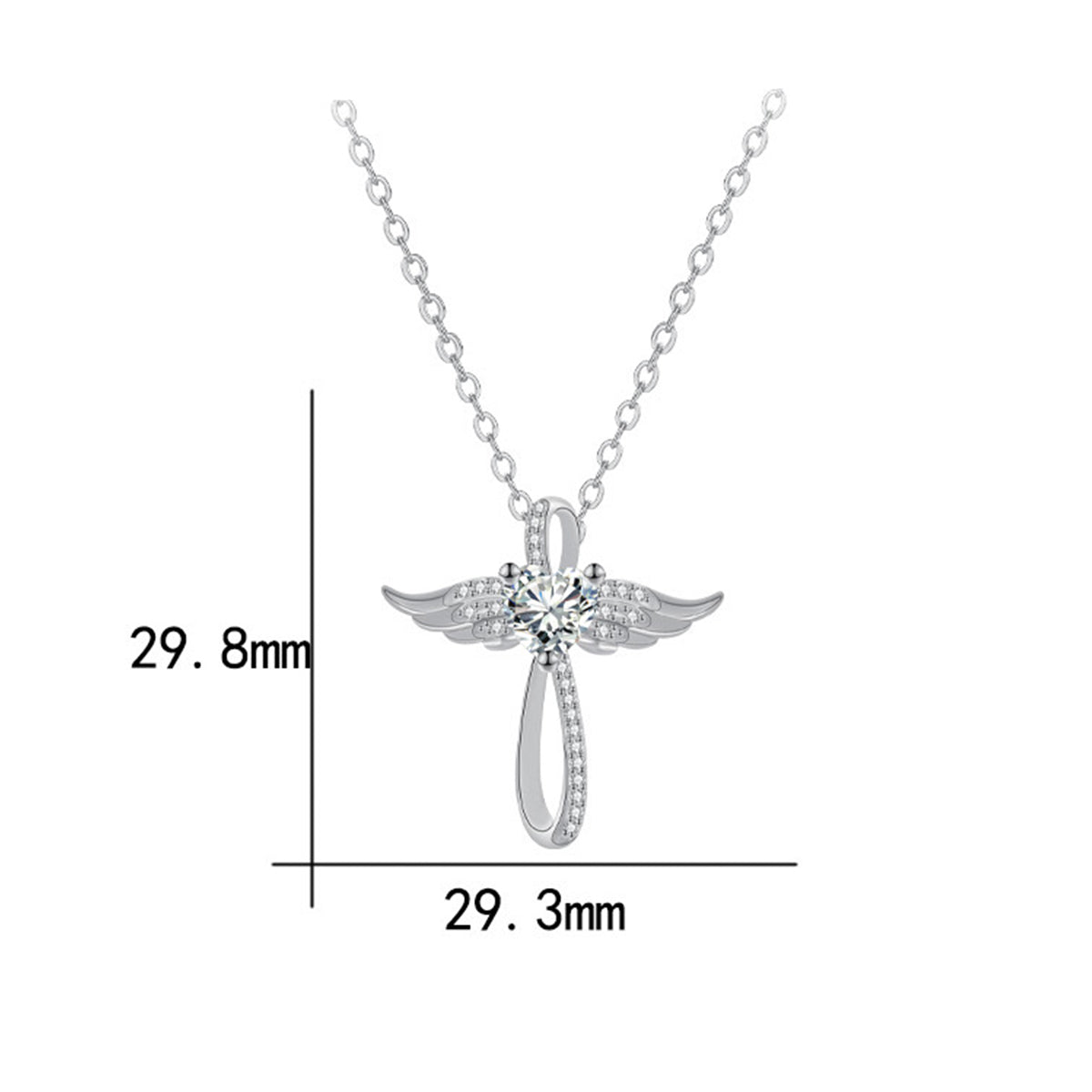 Copper With Silver Plated Angel Wings Pendant Necklace