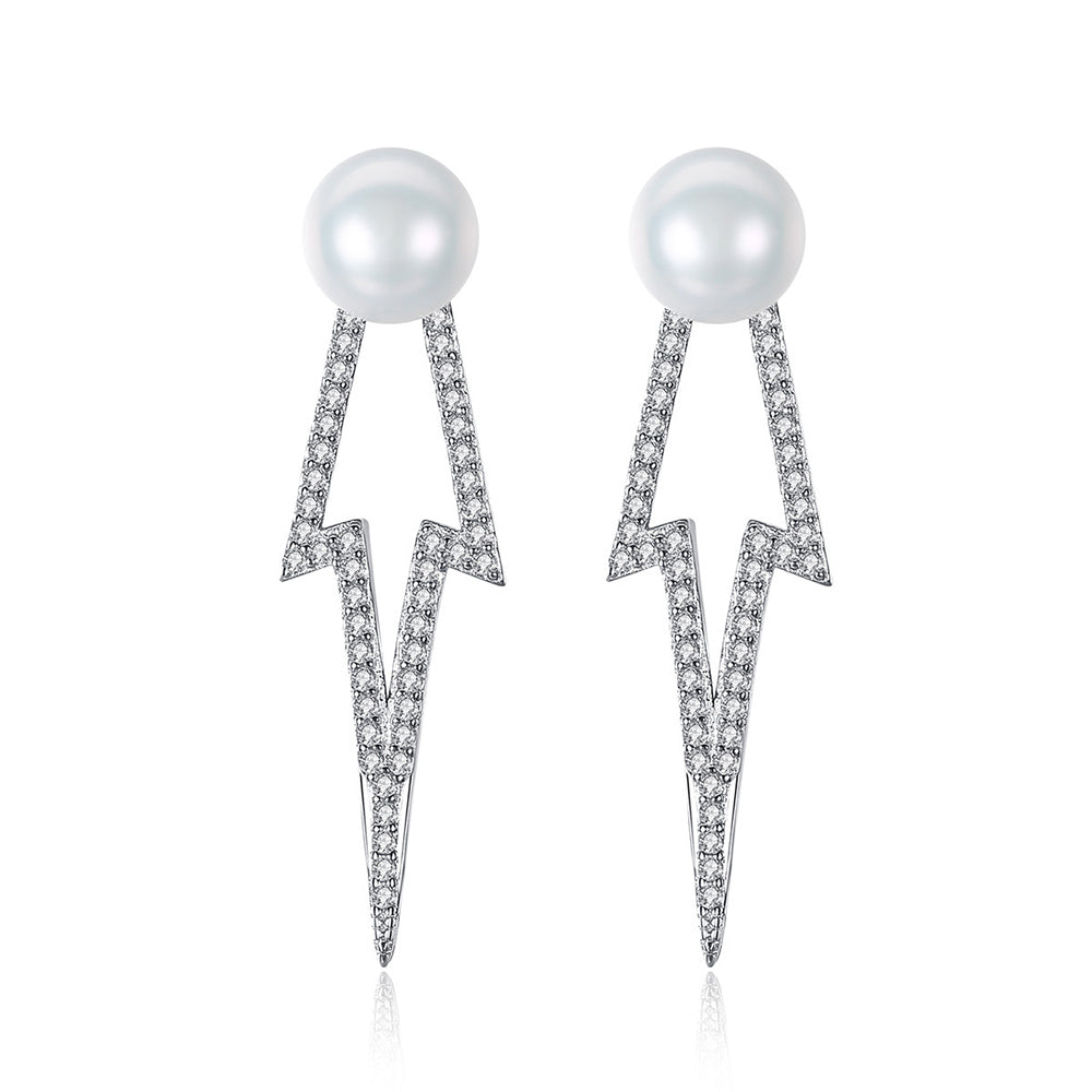 925 Sterling Silver Natural Pearl Drop Earrings Fashion Jewelry Gift for Women Girls