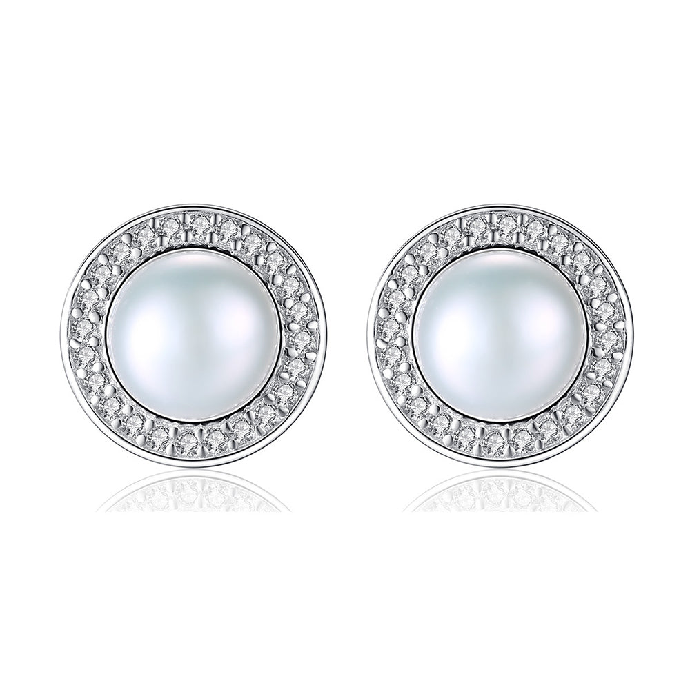 925 Sterling Silver Natural Pearl Drop Earrings Fashion Jewelry Gift for Women Girls