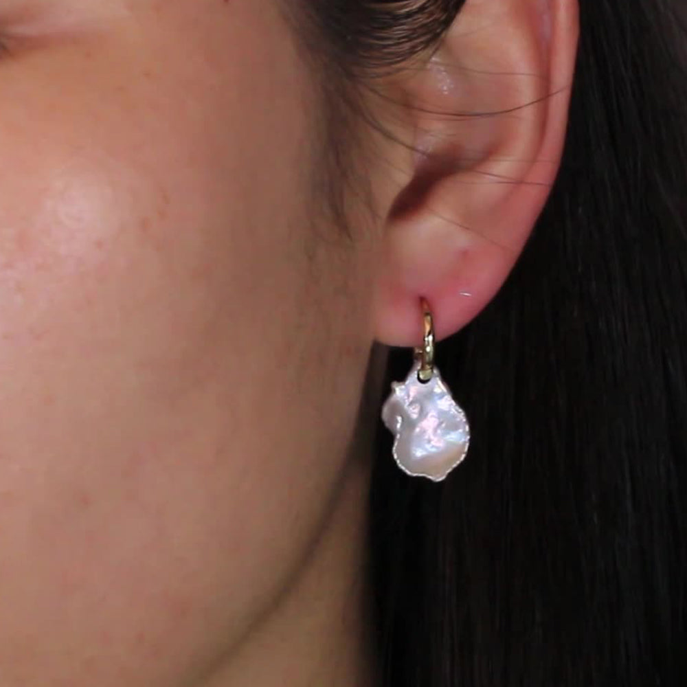 925 Sterling Silver Natural Pearl Earrings Fashion Jewelry Gift for Women Girl