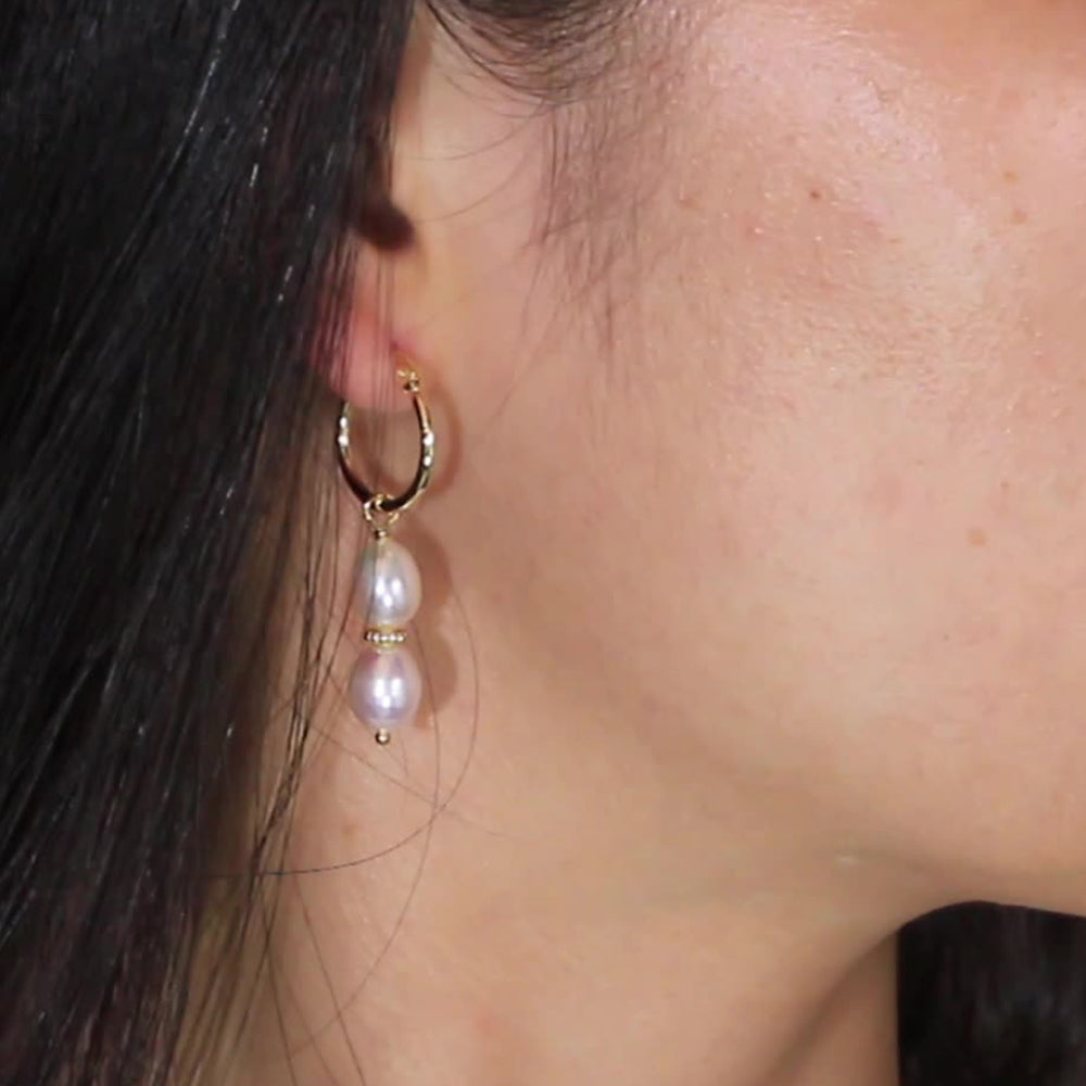 925 Sterling Silver Natural Pearl Earrings Fashion Jewelry Gift for Women Girl