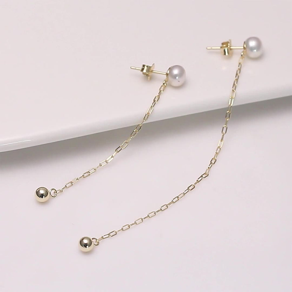 925 Sterling Silver Natural Pearl Earrings Fashion Jewelry Gift for Women Girl