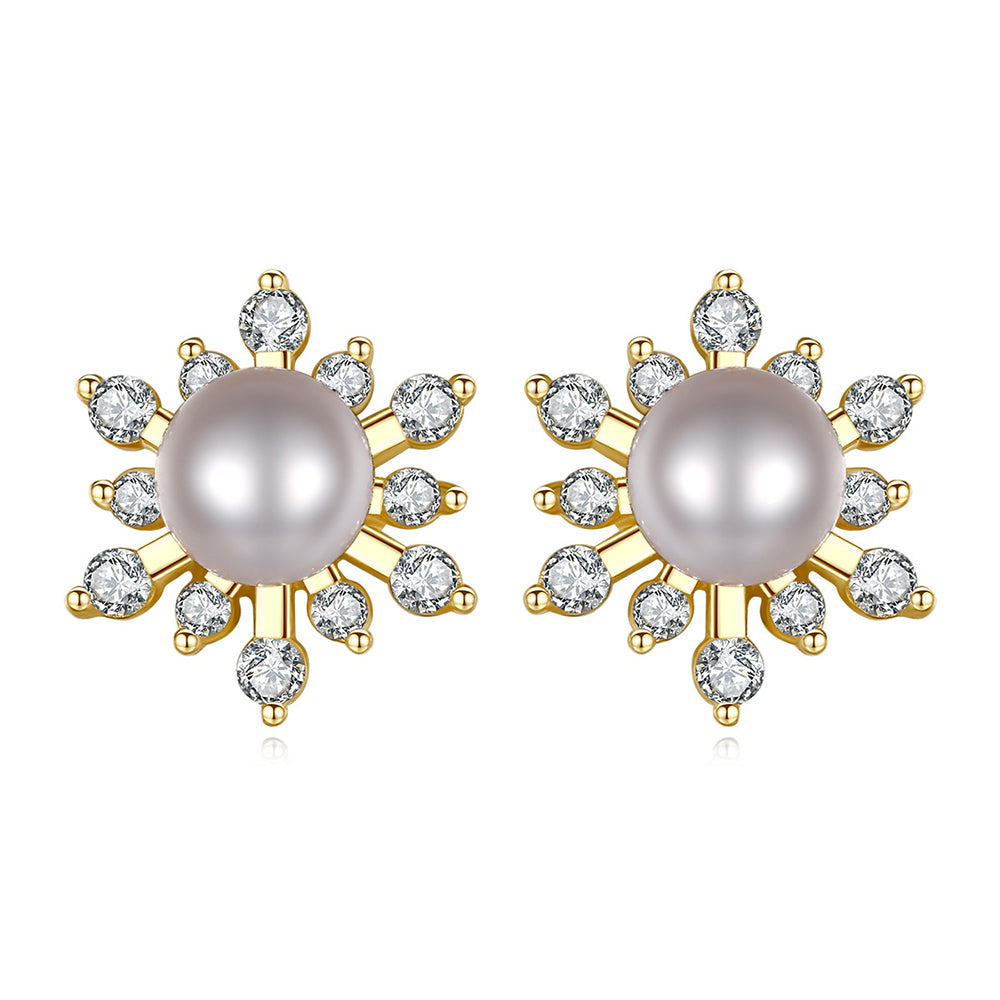 925 Sterling Silver Natural Pearl Drop Earrings Fashion Jewelry Gift for Women Girls