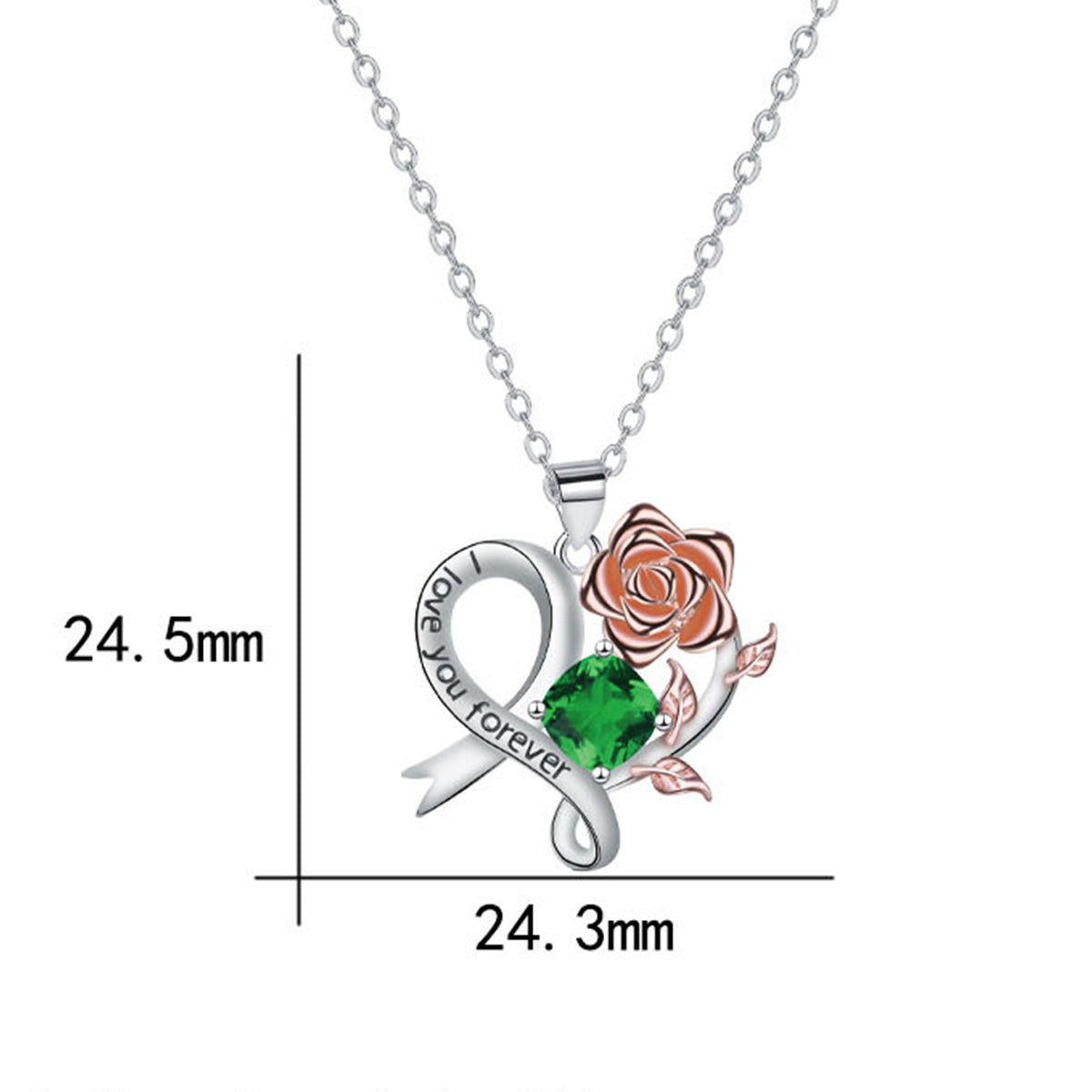 Copper With Silver/Rosegold Plated Heart Pendant Necklace