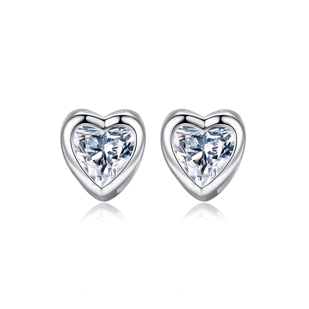 925 Sterling Silver Heart Earrings Fashion Jewelry Gift for Women Girls