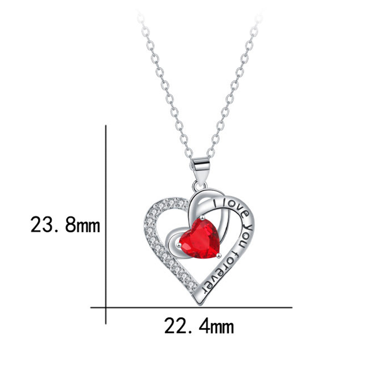 Copper With Silver Plated Heart Pendant Necklace