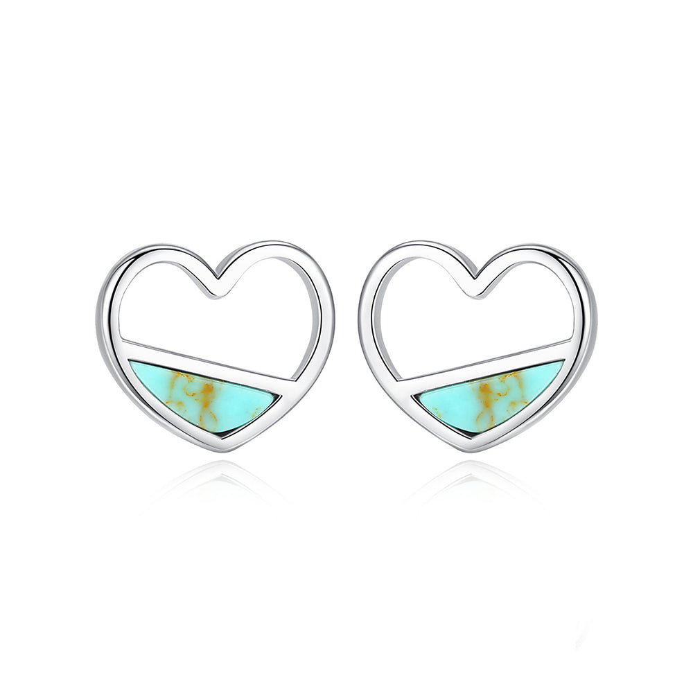925 Sterling Silver Heart Earrings Fashion Jewelry Gift for Women Girls