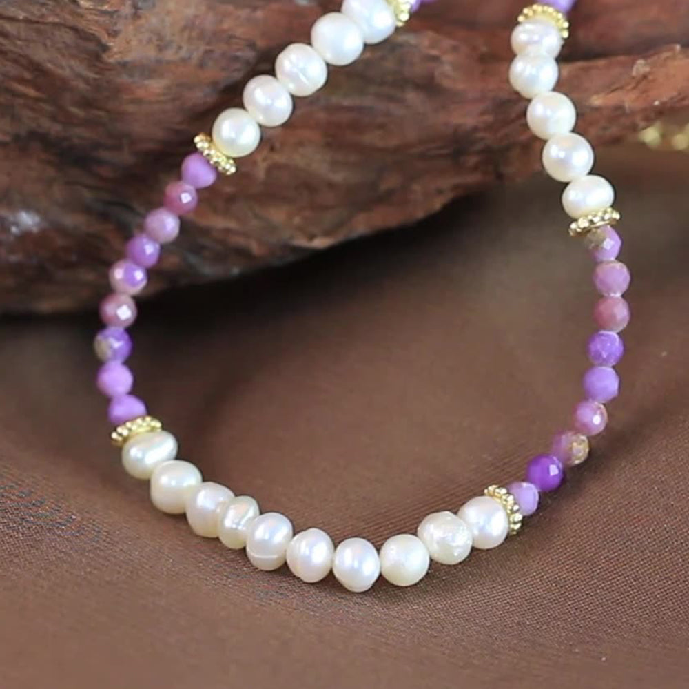 925 Sterling Silver Pearl Bracelet Fashion Jewelry Gift for Women Girls