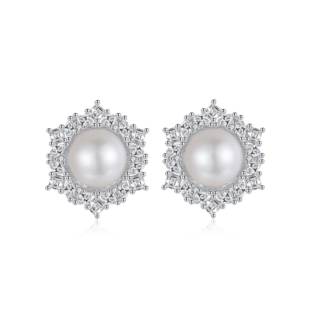 925 Sterling Silver Natural Pearl Drop Earrings Fashion Jewelry Gift for Women Girls