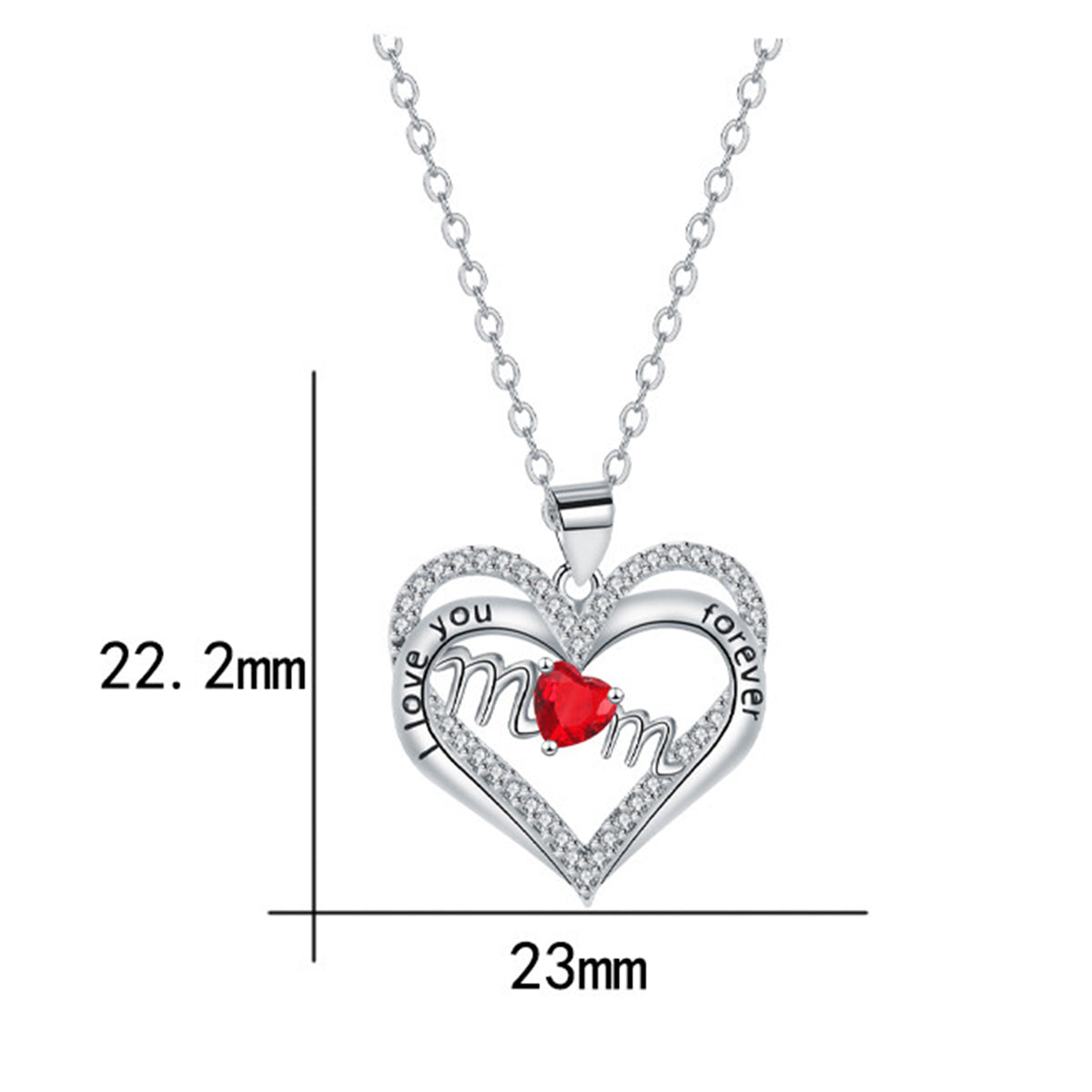 Copper With Silver Plated Heart Pendant Necklace