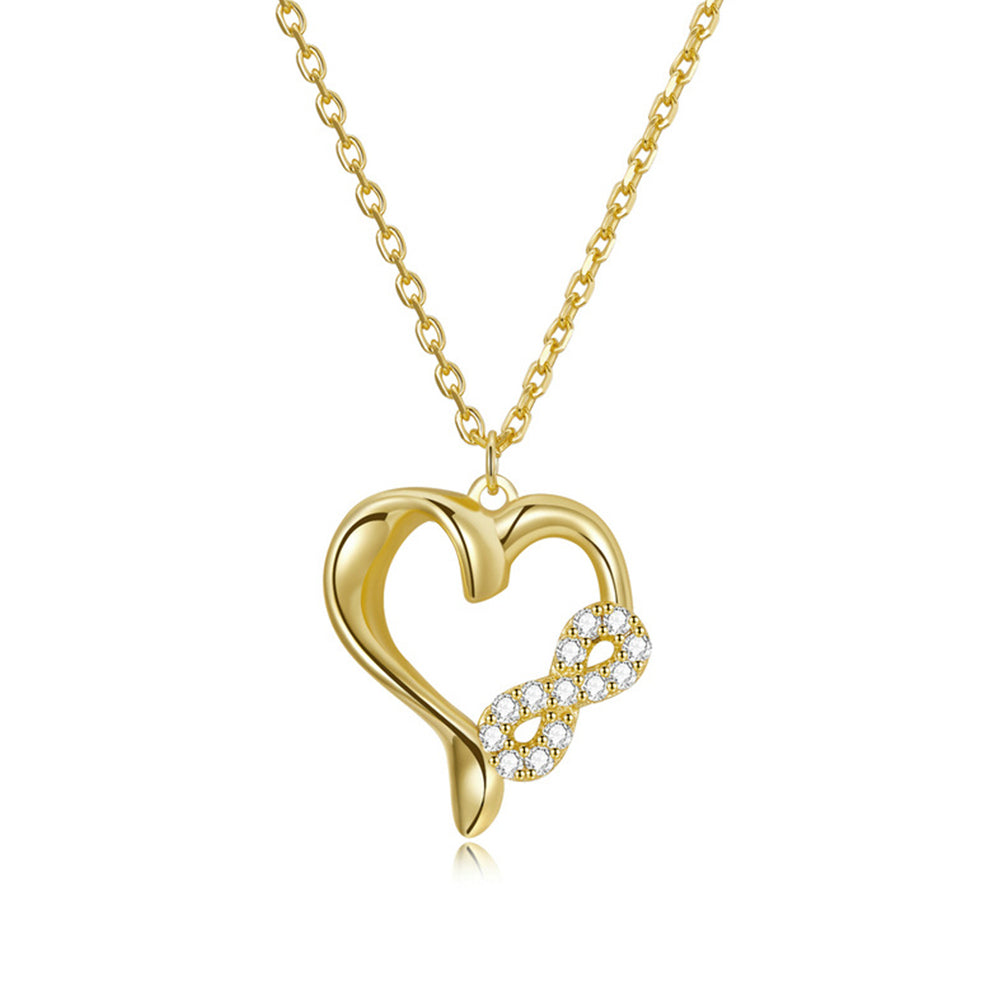 925 Sterling Silver Infinity Heart Necklace for Girls Women