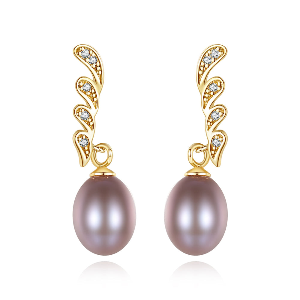 Pendientes colgantes de perla natural de plata de ley 925, joyería de moda, regalo para mujeres y niñas.