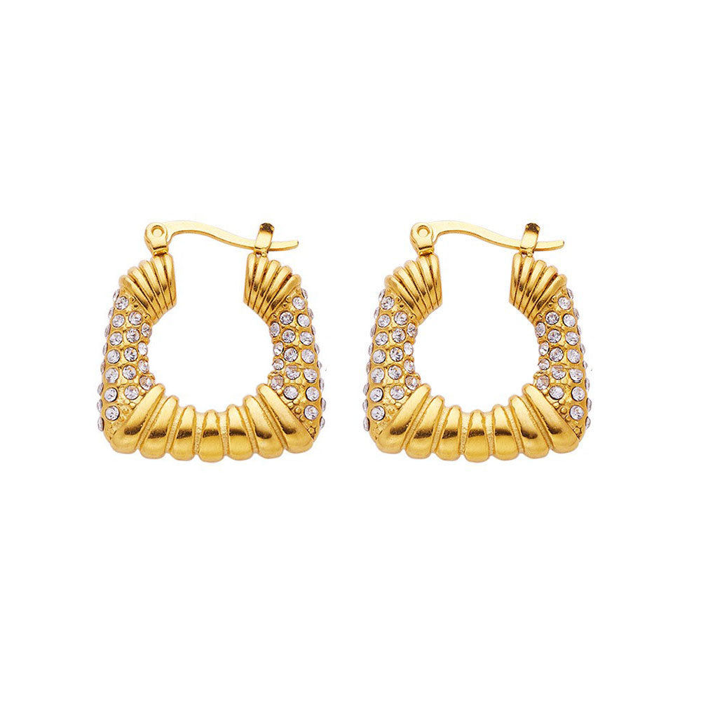 Pendientes de aro de moda de acero inoxidable
