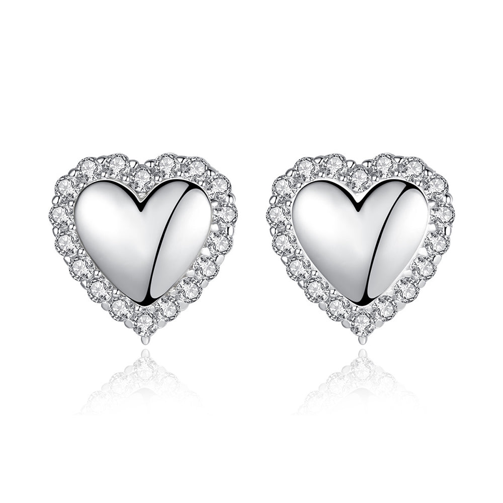 925 Sterling Silver Heart Earrings Fashion Jewelry Gift for Women Girls