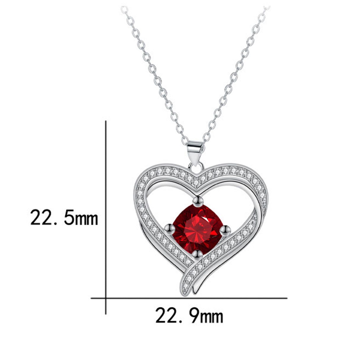 Copper With Silver Plated Heart Pendant Necklace