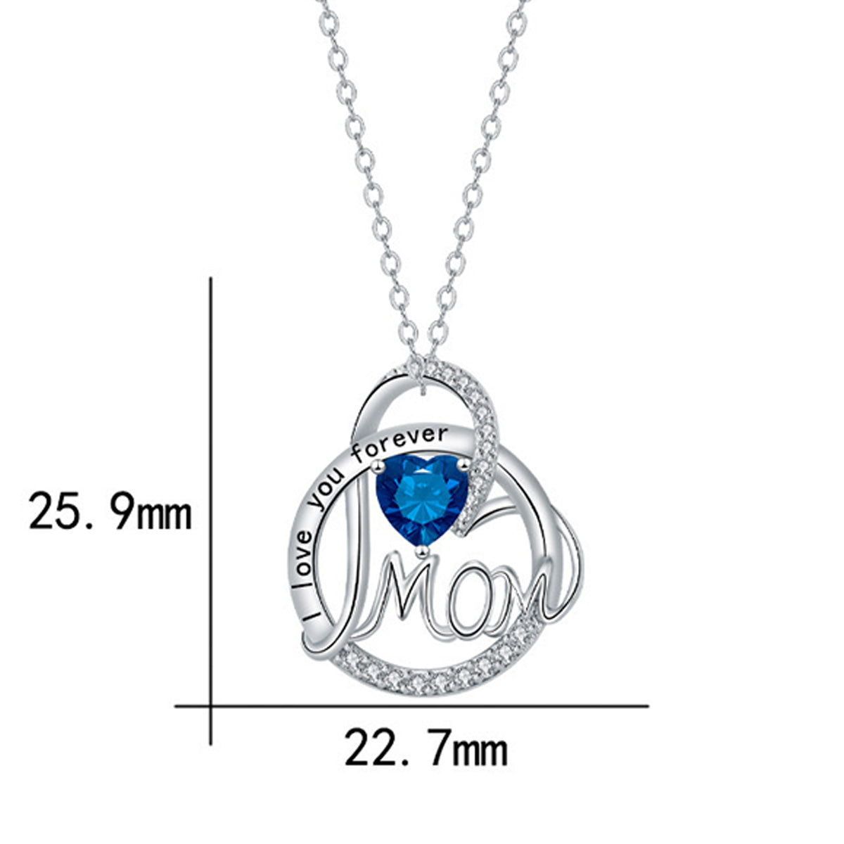 Copper With Silver Plated Mom Pendant Necklace