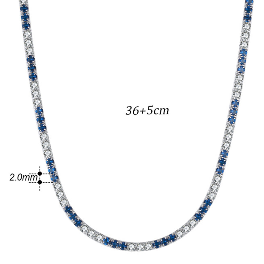 925 Sterling Silver 2mm Tennis Necklace