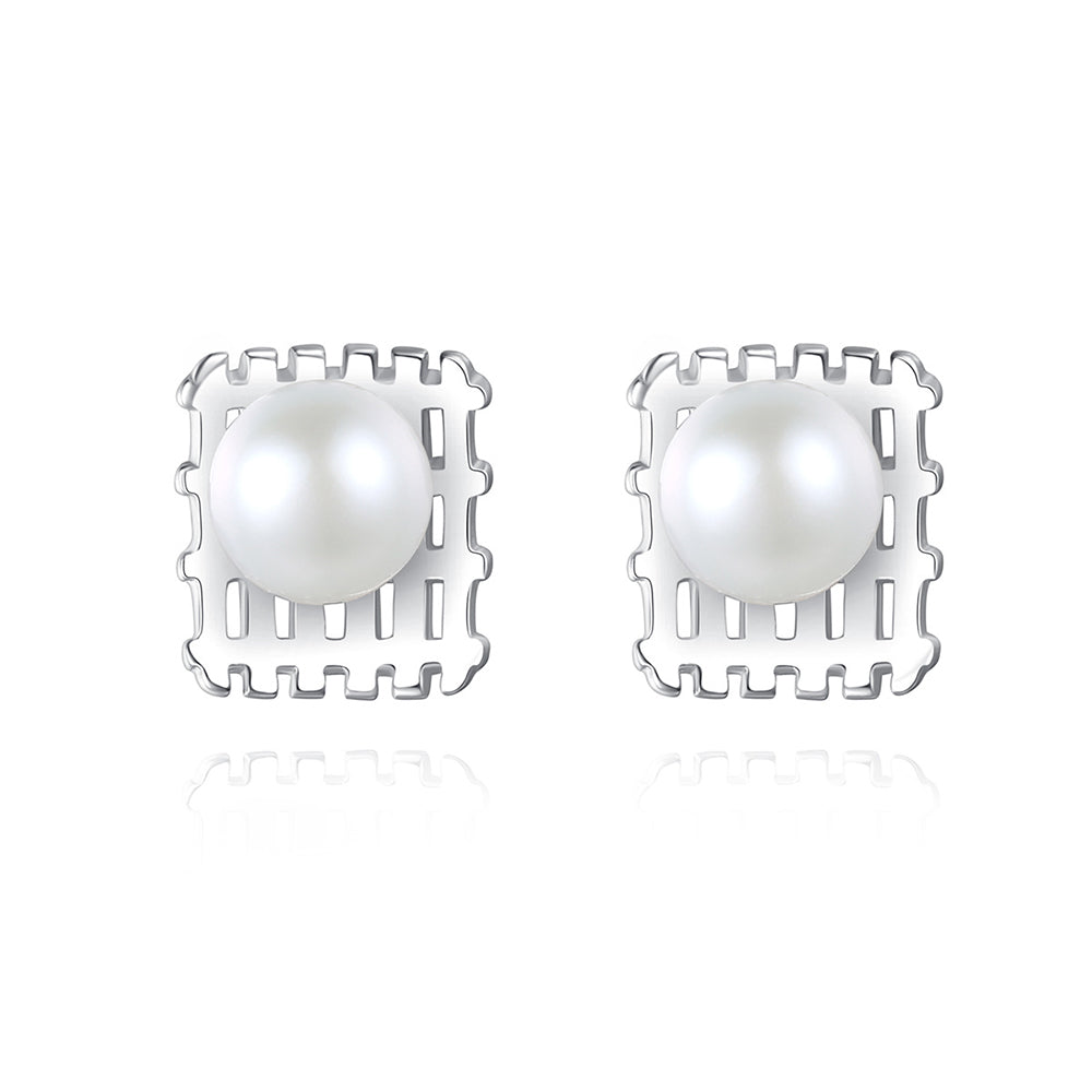 925 Sterling Silver Natural Pearl Drop Earrings Fashion Jewelry Gift for Women Girls