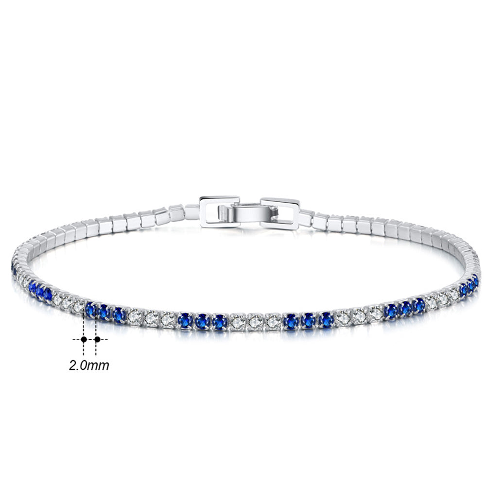 925 Sterling Silver 2mm Tennis Bracelet