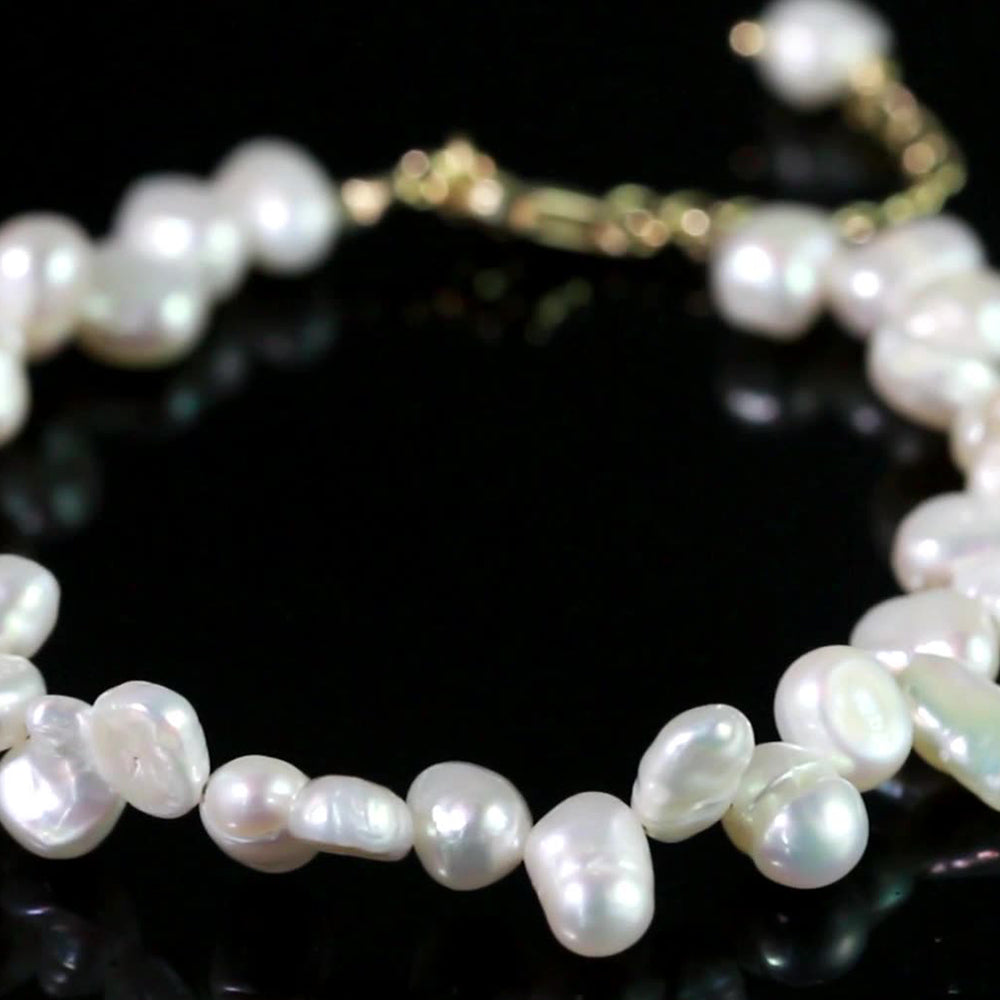925 Sterling Silver Pearl Bracelet Fashion Jewelry Gift for Women Girls