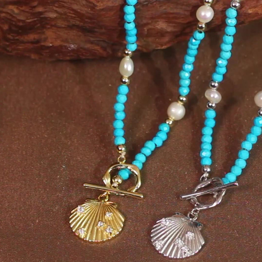 925 Sterling Silver Natural Pearl Necklace Fashion Jewelry Gift for Women Girls