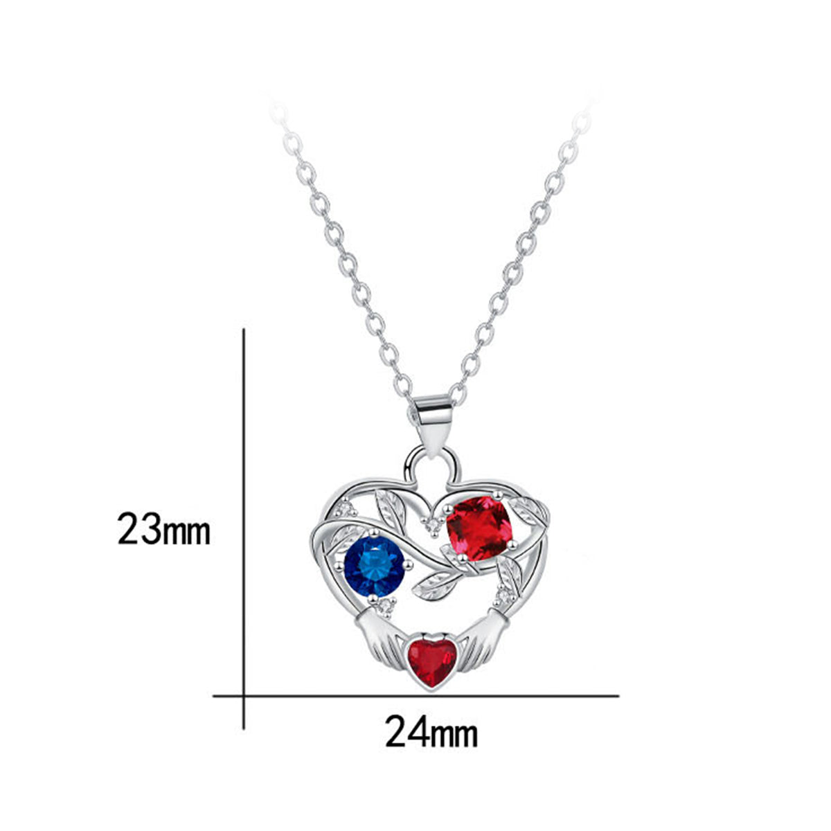 Copper With Silver Plated Heart Turtles Pendant Necklace
