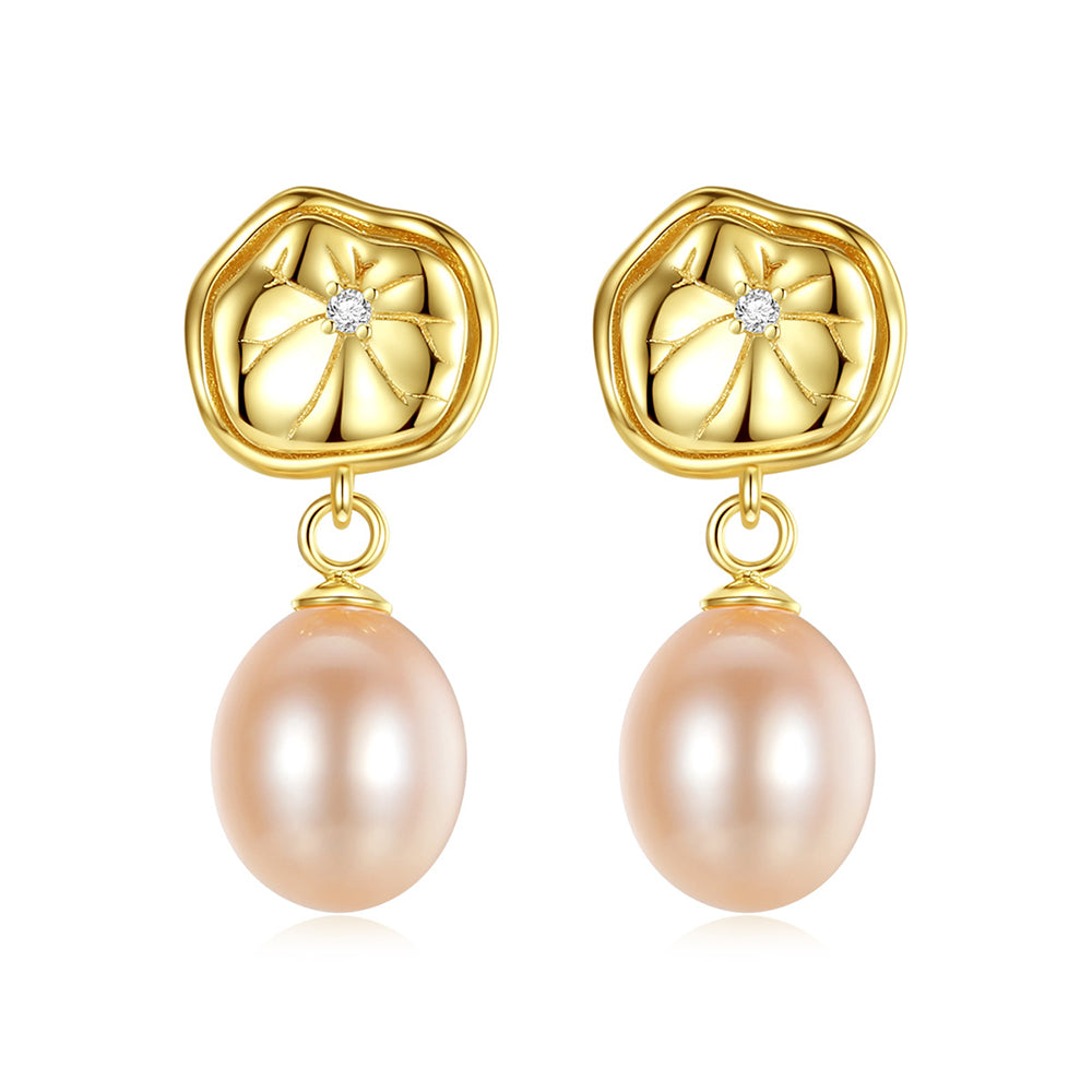 925 Sterling Silver Natural Pearl Drop Earrings Fashion Jewelry Gift for Women Girls