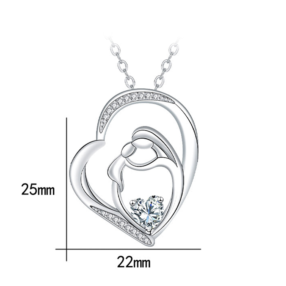 Copper With Silver Plated Heart Pendant Necklace