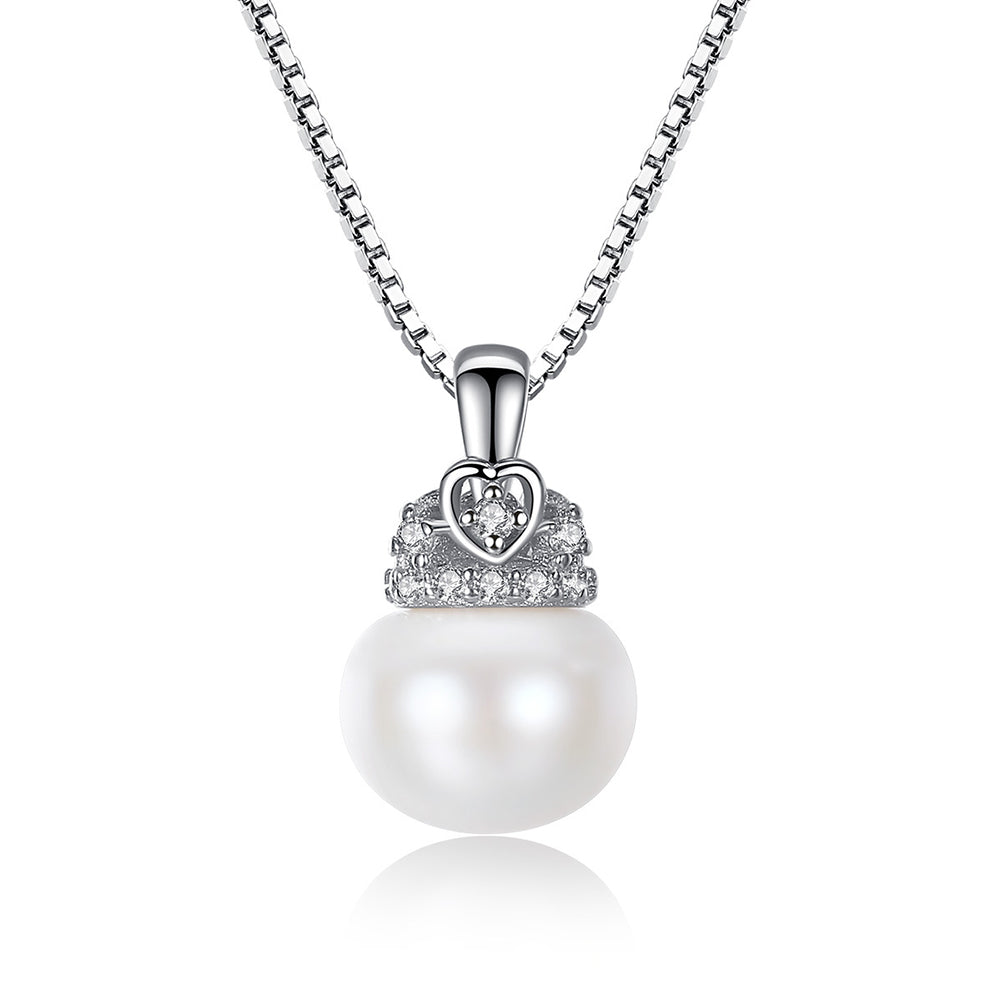 925 Sterling Silver Natural Pearl Drop Necklace Fashion Jewelry Gift for Women Girls