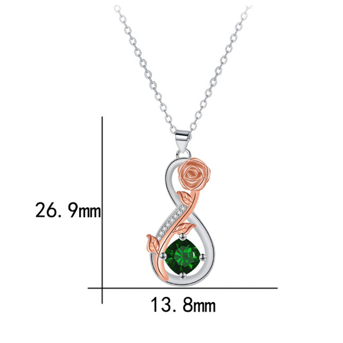 Copper With Silver/Rosegold Plated Infinity Pendant Necklace