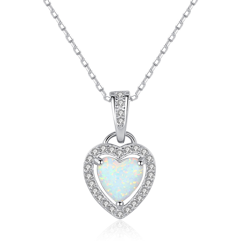 925 Sterling Silver Heart Necklace Fashion Jewelry Gift for Women Girls