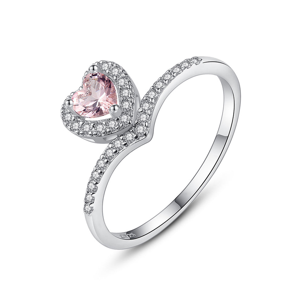 925 Sterling Silver Heart Ring Fashion Jewelry Gift for Women Girls