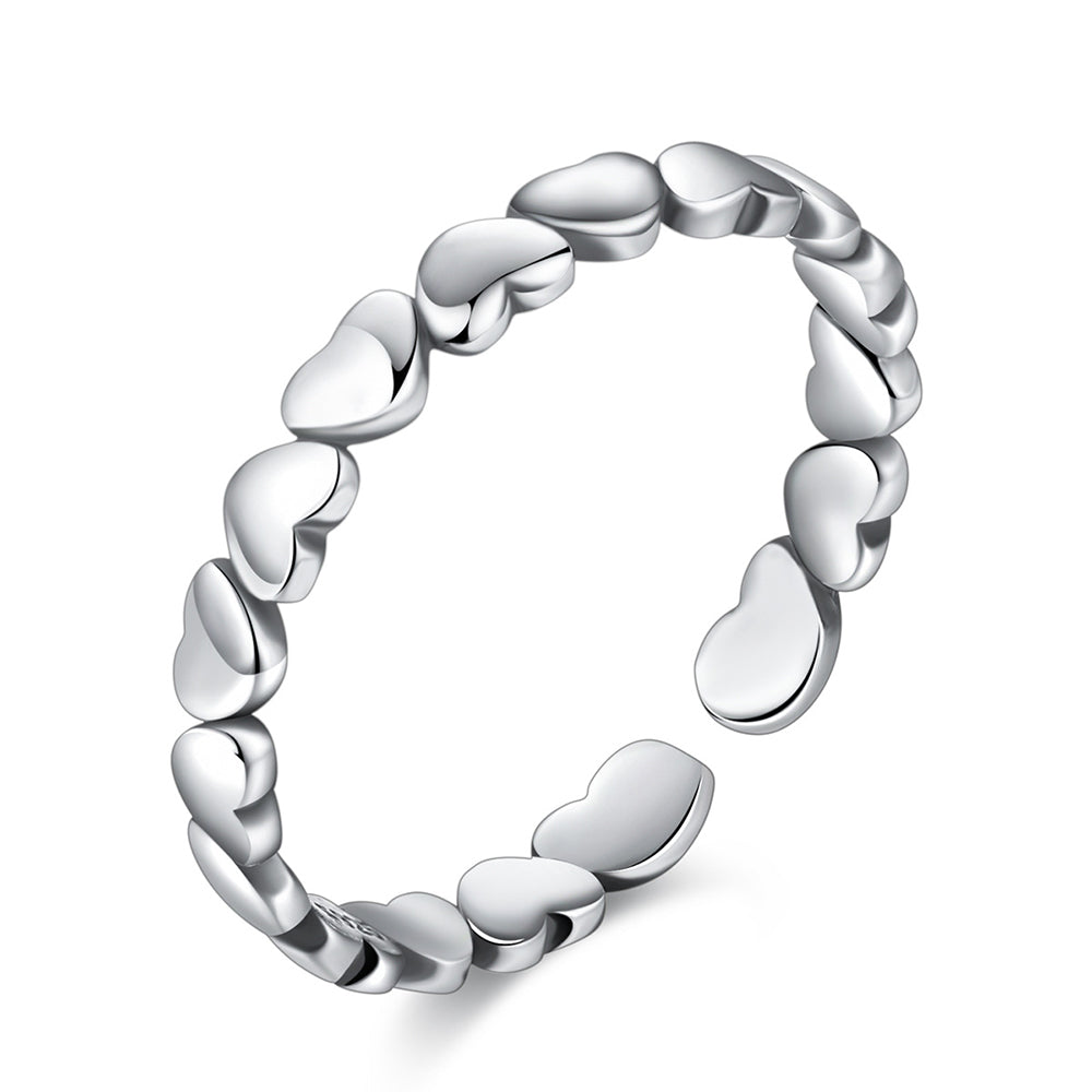 925 Sterling Silver Heart Ring Fashion Jewelry Gift for Women Girls