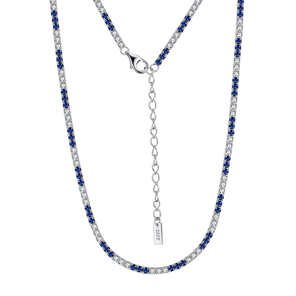 925 Sterling Silver 2mm Tennis Necklace