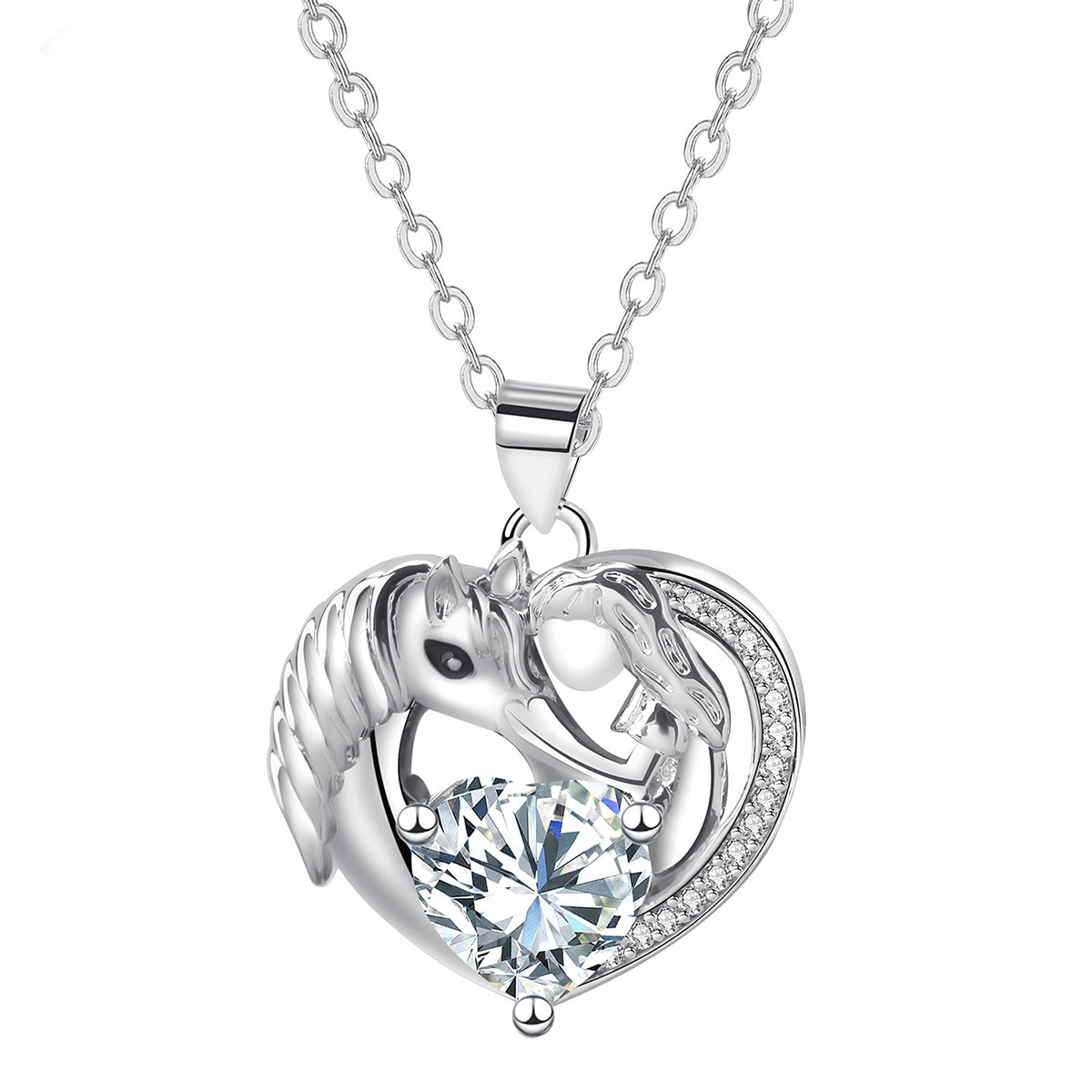 Copper With Silver Plated Heart Pendant Necklace for Women