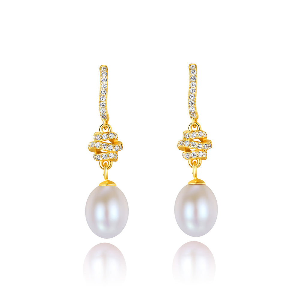 Pendientes colgantes de perla natural de plata de ley 925, joyería de moda, regalo para mujeres y niñas.