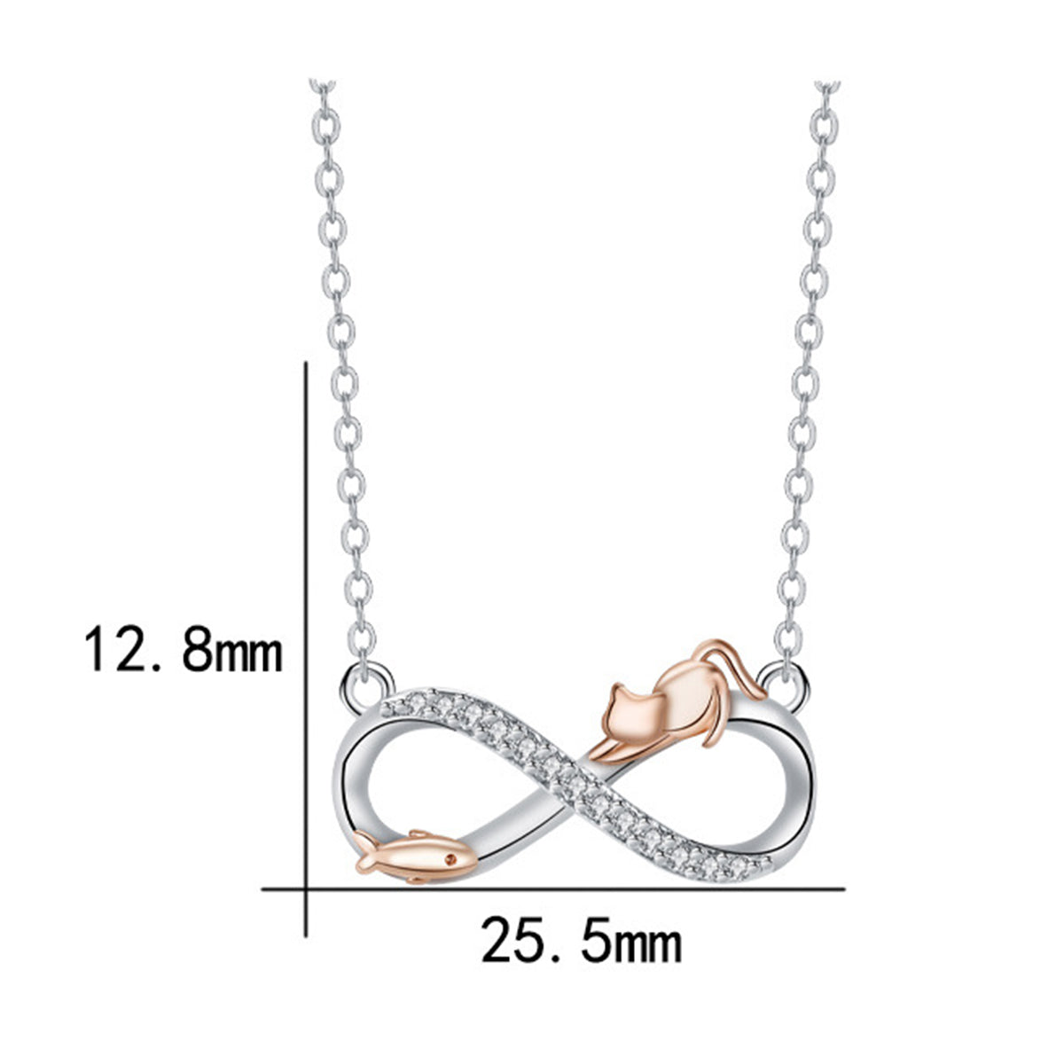 Copper With Silver/Rosegold Plated Infinity Pendant Necklace