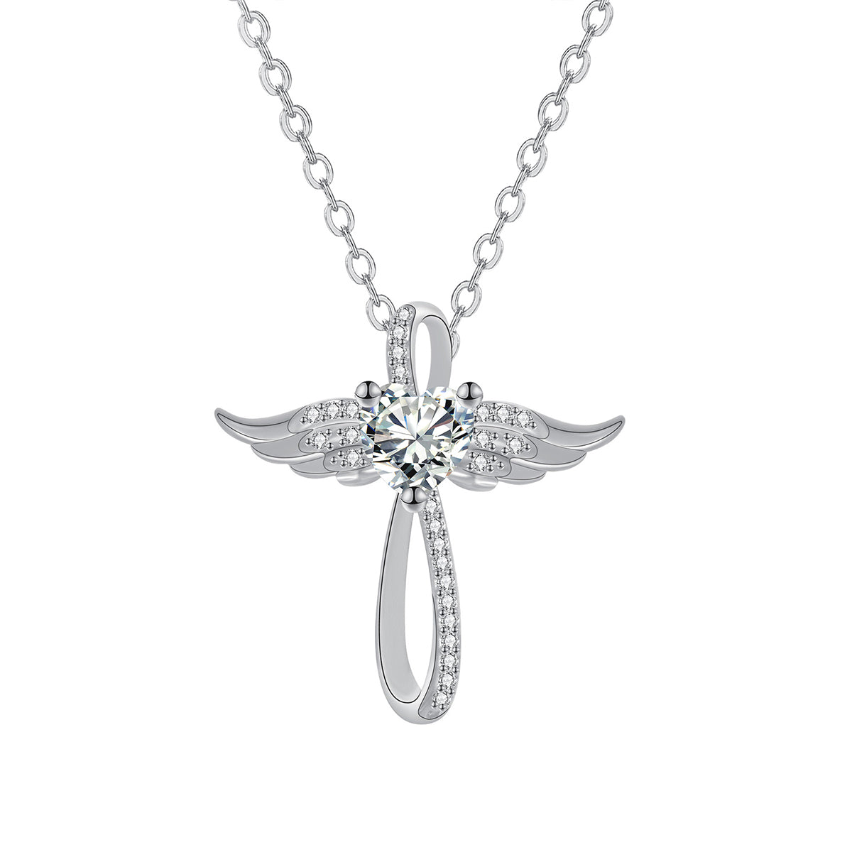Copper With Silver Plated Angel Wings Pendant Necklace